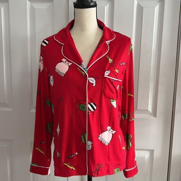 Kate Spade Holiday PJ Top - Picture 1 of 11